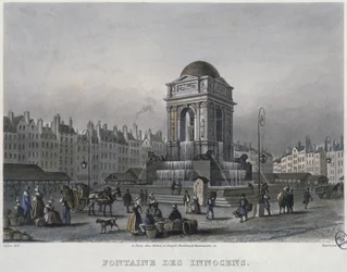 The Fountain of the Innocents, Paris, engraved by Frederic Martens